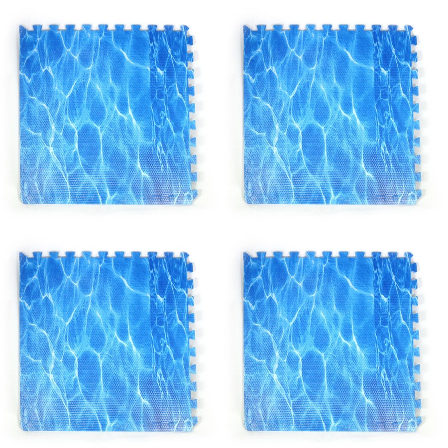 Play Mats Talking Turtle | Large Interlocking Foam Play Mats - 4X Water
