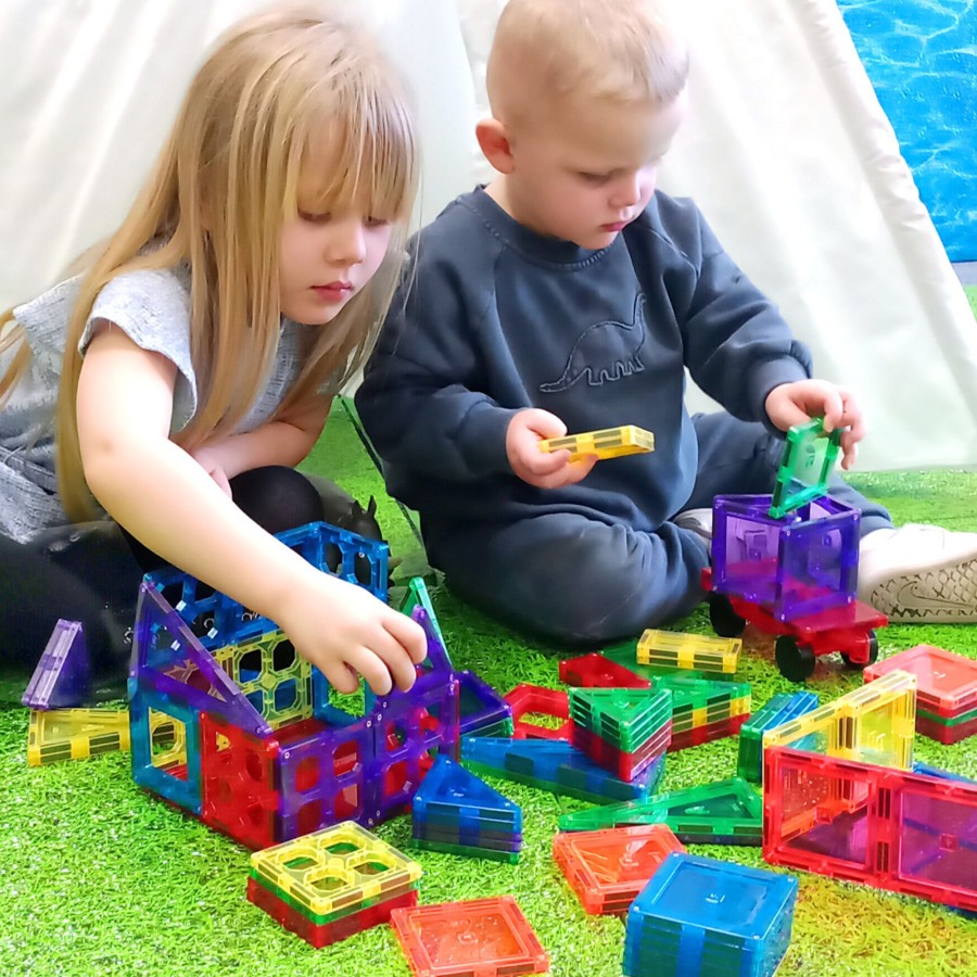 Construction Talking Turtle | Magnetic Panels & Tiles Construction Set 100Pc
